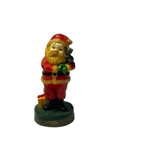Hallmark Merry Miniatures 1976 Santa Claus Kitty Cat  Presents 3.5"